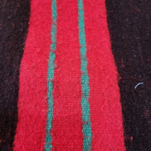 Vintage Handmade Moroccan Brown Rug Red Green Stripes Berber Tribal Wool Carpet - Picture 21 of 24