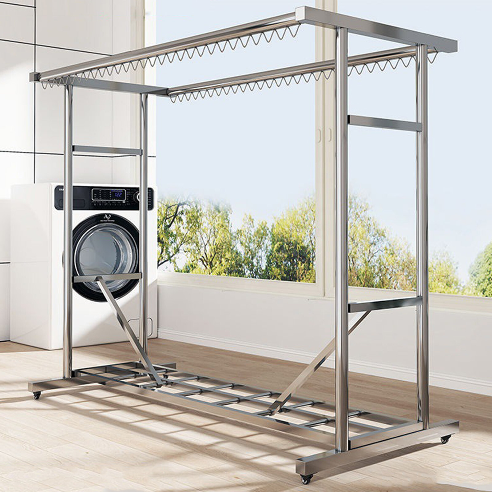 1000LBS Heavy Duty Garment Rack Rolling Clothing Rack Clothes Rack Adjustable