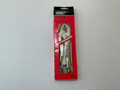 Rare Vtg NOS 10  Master Mechanic branded locking pliers curved jaws USA made 