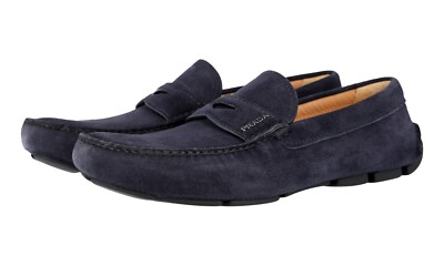 PRADA Suede Driver Shoes Loafer Shoes - 2DD001 Navy Blue  display picture 3
