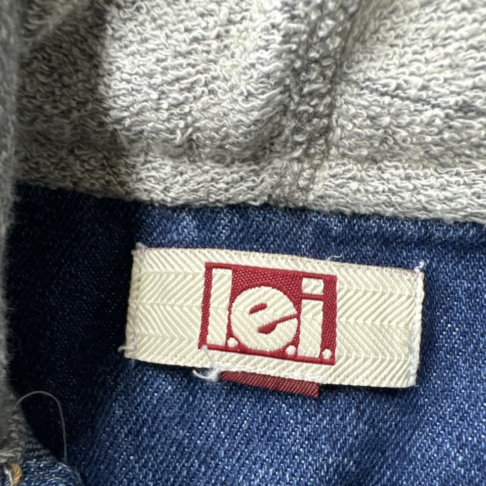 Lei Sweatshirt Long Sleeve Hooded Jean Jacket Juniors XXL Blue Gray Button Up - Image 4 of 4