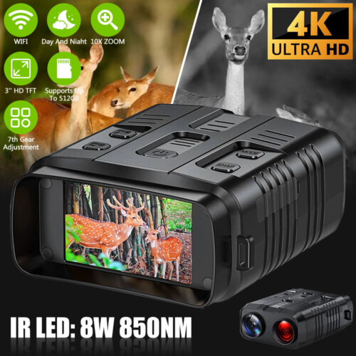 4K Binoculars Night Vision Infrared Digital 10X Zoom Video Recording LCD Screen - Bild 1 von 23