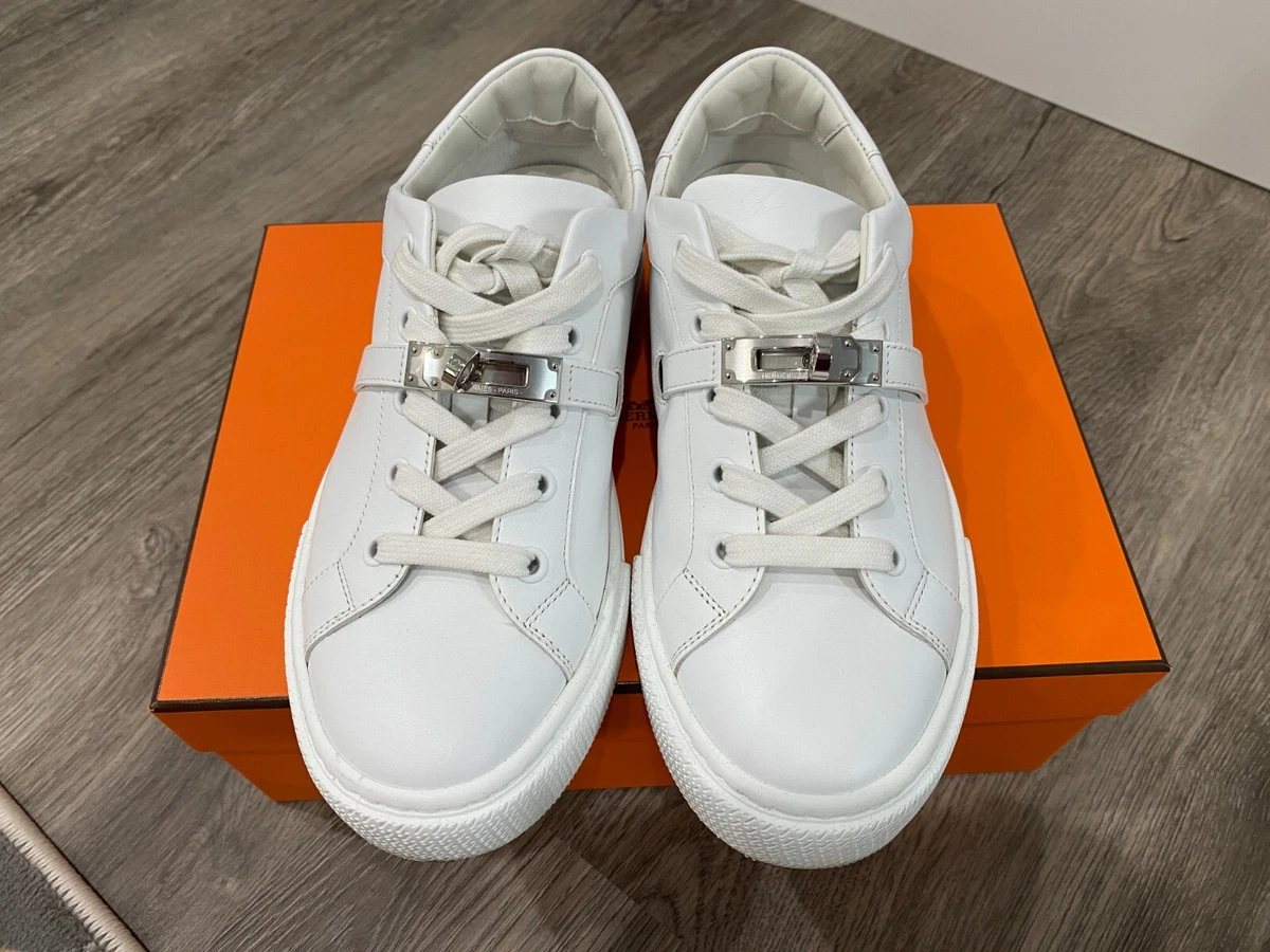 Hermes shop white shoes