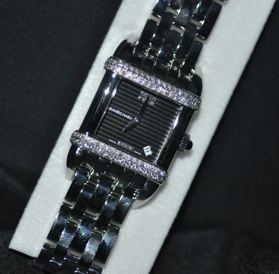Женские швейцарские часы JeanRichard 27102D11K61C-11 с черным циферблатом и бриллиантами - Изображение 2 из 4