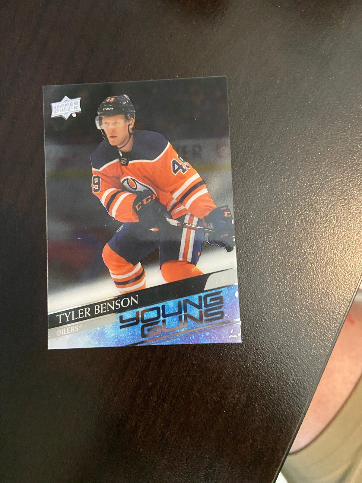 2020-21 Upper Deck Tyler Benson Young Guns Clear Cut #218 YG Rookie Oilers
