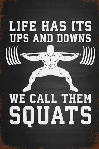 Gym Metal Sign Wall Decoration home tin poster retro work out large 12x16in - Picture 25 of 35