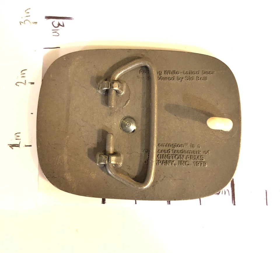 Hebilla de cinturón vintage Remington White Coil Deer 1979 Foto 2 de 2