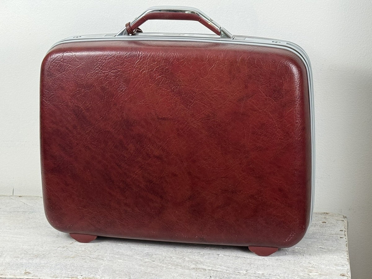 Vintage Samsonite Burgundy Silhouette Travel Suitcase