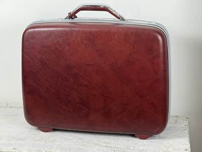 Vintage Samsonite Burgundy Silhouette Travel Suitcase