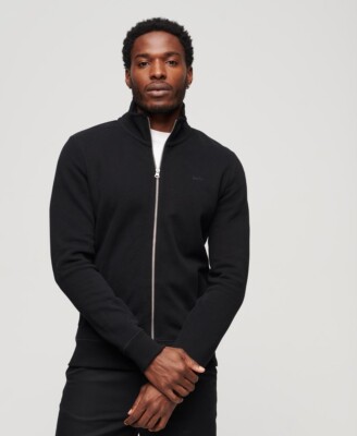 Superdry M2013663A Essential Logo Zip Track Top BLACK UK - Main Image