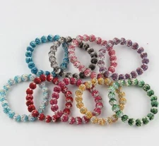 2pcs/lot 10mm ball disco cv3s3 crystal shamballa bracelets gradient change