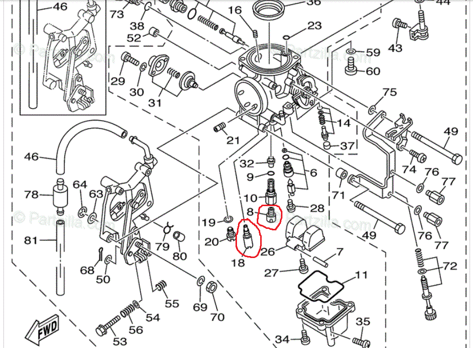 9903 YAMAHA XVS1100 XVS 1100 VSTAR Carburetor stage 2 Jet kit 20 115