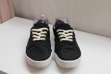 Women's Black Lace Up Canvas Flats Divided US5.5Eur36 Sneakers