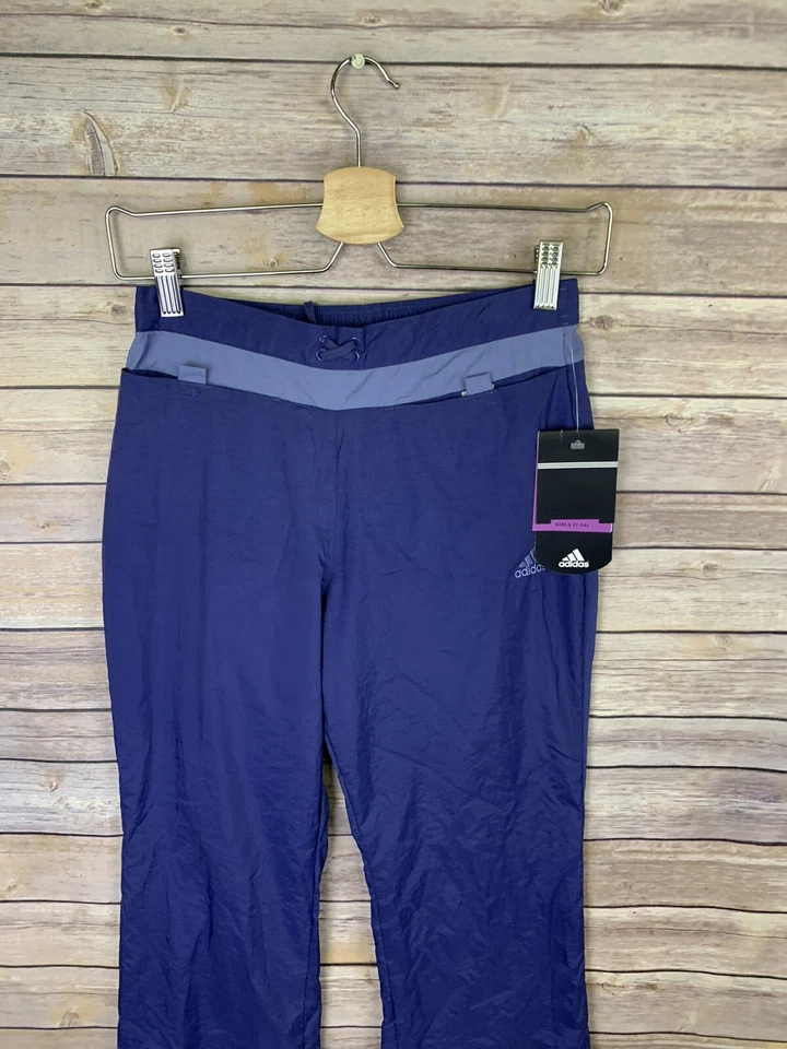 Adidas новый с Ярлыками девочек большой 14 ветровка брюки с подкладкой нейлона кружевной пояс - Изображение 3 из 4