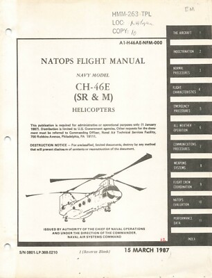 CH-46E Sea Knight 1987 NATOPSS Helicopter Flight Manual Pilot's