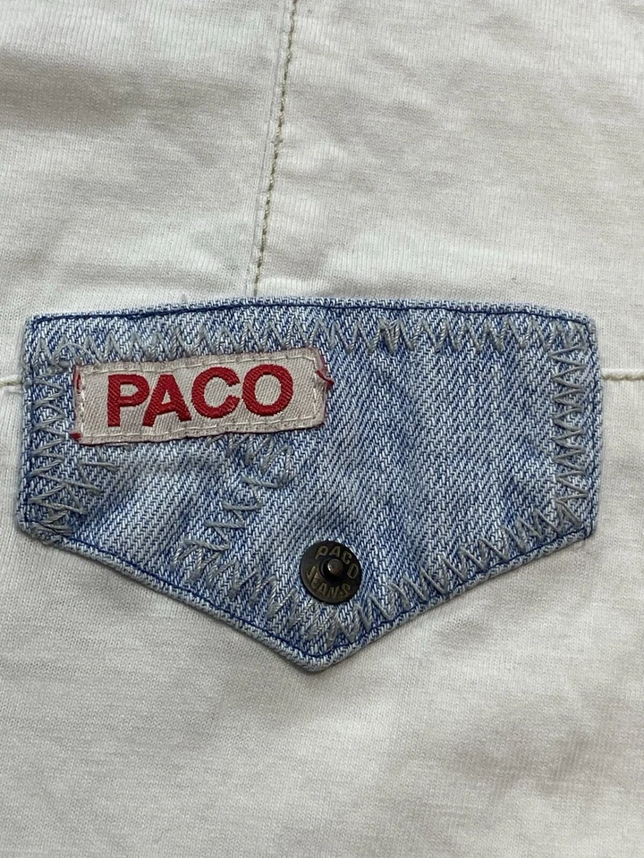 Vintage Paco Jeans White Shirt Long Sleeve Size L Streetwear Skater Embroidered - Image 3 of 4