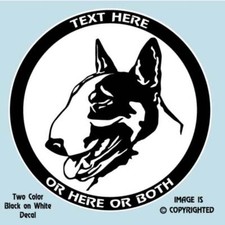 BULL TERRIER DOG PERSONALIZED - 2 COLOR DECAL - D028