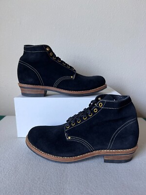 Visvim Brigadier Folk Boots - Size 11 - Black Suede - Brand New