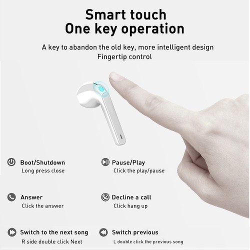 Wireless Headphones Bluetooth 5.0 Stereo Earbud Gaming Headset Computer Earphone - Picture 6 of 17