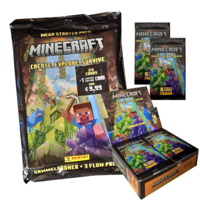 Panini Minecraft Create Exlpore Survive Trading Cards Display Starter Booster