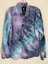 VSKA Teens/Men Mixed Colors Watercolor Look Long Sleeved Shirt XL 40" Chest