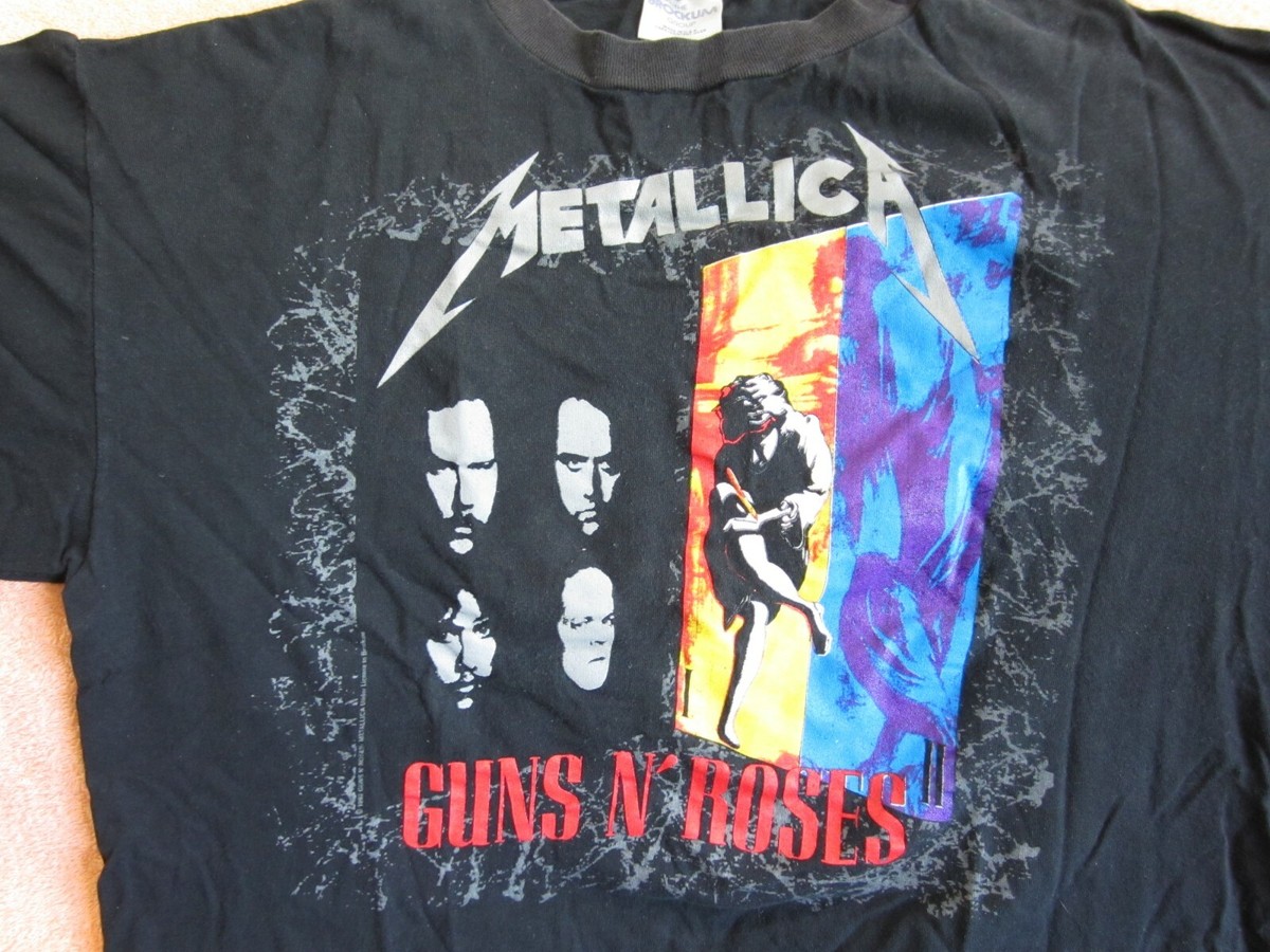 Vintage METALLICA & GUNS N ROSES 1992 Concert Shirt XL Original