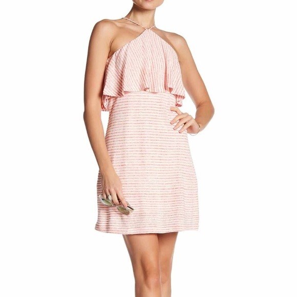 splendid halter dress NWT linen blend striped XL $138 adult women's clothing