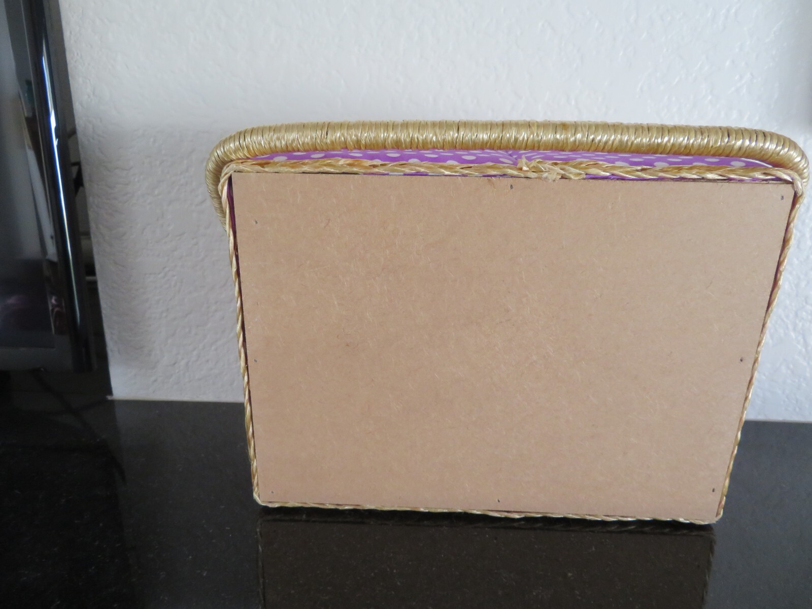 VINTAGE NEW PURPLE POKA-DOT SEWING STORAGE BOX