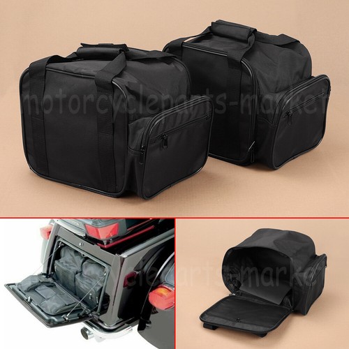 Pair Motorcycle Rear Trike Trunk Lid Organizer Luggage Bags For Harley