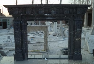 Marble Fireplace Mantel Hand Carved Greco Roman Black Marble Ebay