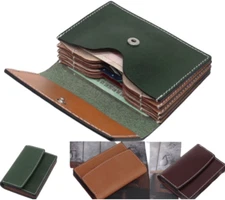 men women wallet purse Leather ID Card coin pocket case holder bag brown x264