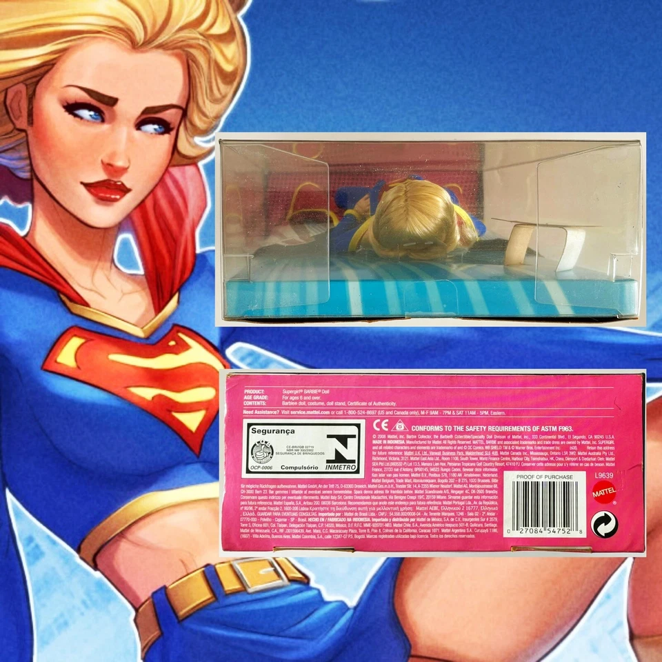 Barbie Coleccionista Etiqueta Plata Muñeca Supergirl Como Nueva en Caja Sellada 2008 Foto 4 de 4