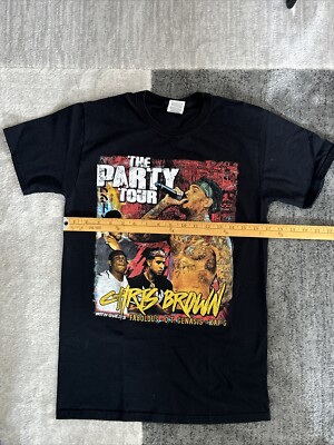 VINTAGE Chris Brown T Shirt Tee Black Size Small The Party Tour