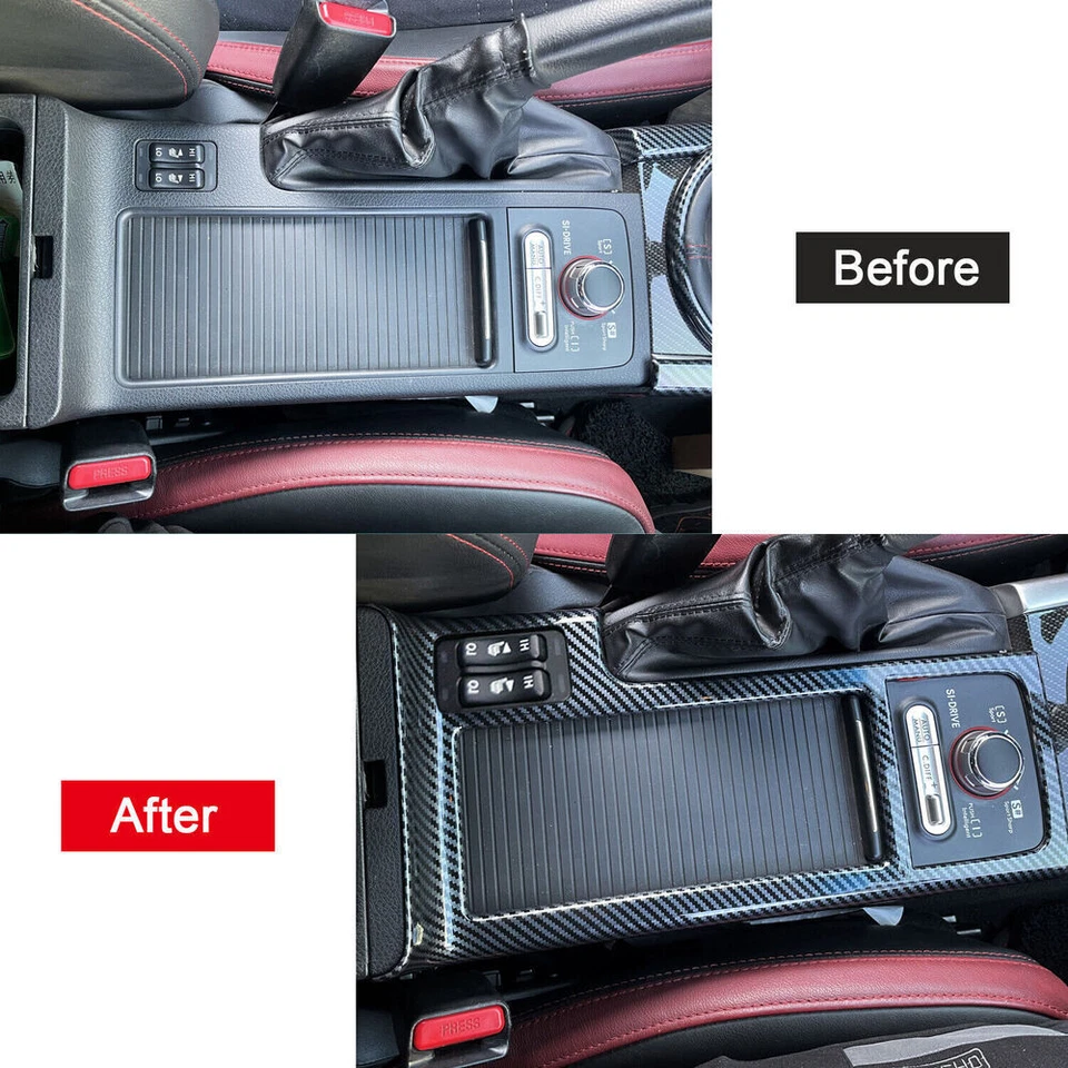 Cubierta de panel de posición de engranaje de fibra de carbono ABS para Subaru WRX STI 2014-2019 nueva Foto 4 de 4