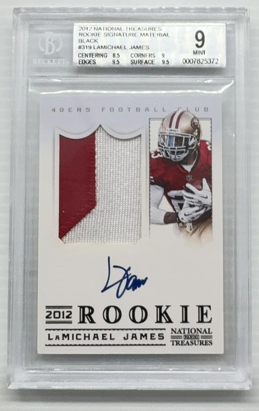 LaMichael James Panini National Treasures #319 Autograph Material-Black