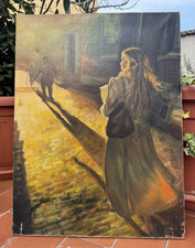 DIPINTO OLIO SU TELA - MARIA PILAR TORRENTE - SCENA URBANA - IMPRESSIONISTA '900