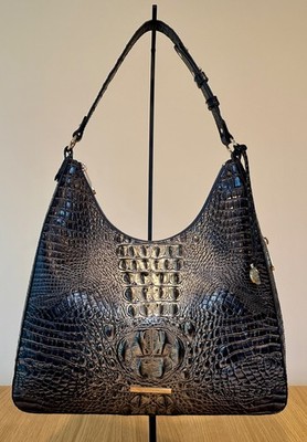 Brahmin Tabitha NWT Twilight Blue Ombre Melbourne Shoulder Bag Center Eye