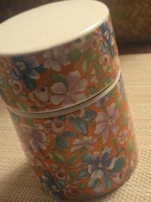 Royal Porzellan Bavaria KPM Handmade Floral Porcelain Cylinder Canister with Lid