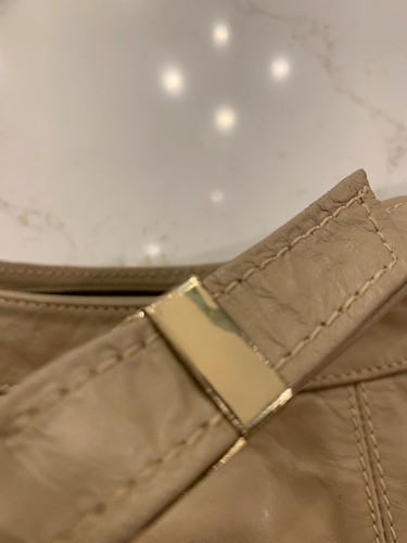 Borsa a tracolla regolabile vintage anni 80 D-H in pelle marrone 9” x 15” - Foto 2 di 18