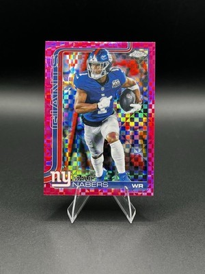 2025 Topps Chrome Football MALIK NABERS PINK X-FRACTOR NY Giants