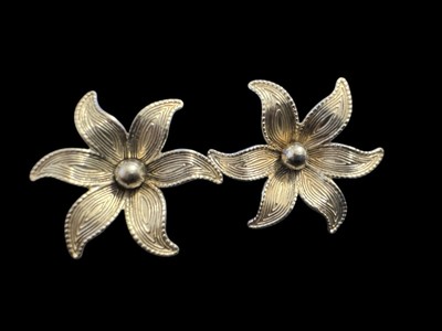 Vintage 1950 Beau Beaucraft Blume Sterlingsilber Schraub Ohrringe S1