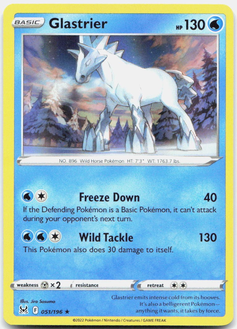 Glastrier 051/196 Holo Rare Lost Origin Pokemon Holo Lightly Played