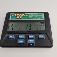 Radica Pocket BlackJack 21 Handheld Electronic Video Gambling Game Console Works