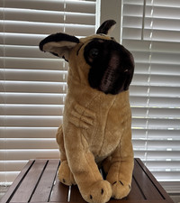 Pug Dog Stuffed Animal Plush Toy Tan Large Melissa and Doug Life Like Puppy