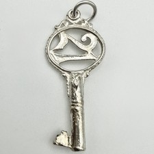 Vintage 925 Sterling Silver 21 Key Bracelet Charm Pendant Gift