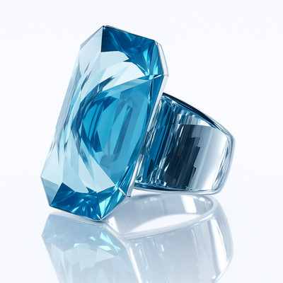 Swarovski Lucent Cocktail Ring Blau Kristall Größe 52 Damen Small 5607354 ''