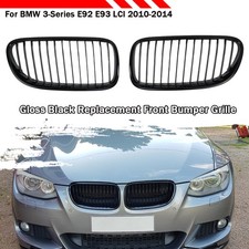 KÜHLERGRILL SPORT EINZELSTEG NIEREN GRILL GLANZ SCHWARZ FÜR BMW 3ER E92 E93 LCI