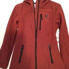 Athletic Reebok Women's Red Full Zip Hooded Jacket XS NWT Casual Hiking