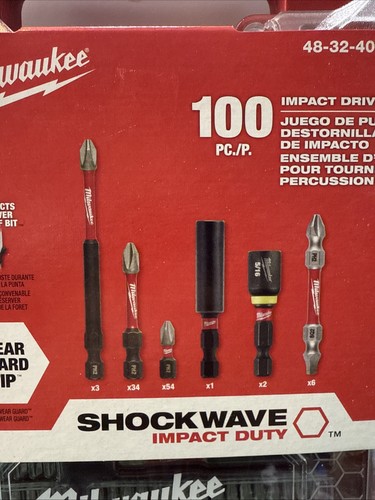 NEW Milwaukee 48-32-4082 SHOCKWAVE Impact Duty Driver Bit PACKOUT Set-100PC - Picture 3 of 13