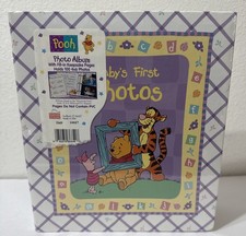 Vintage Disney Winnie Pooh Baby  s First Photos Baby Album Keepsake Holds 100 4x6